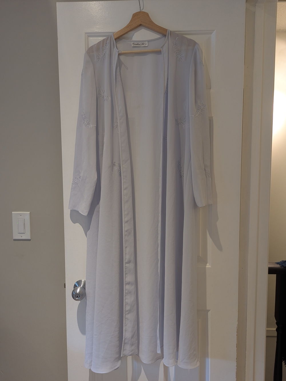 Vintage Condici Ethereal Chiffon Maxi Duster Jacket Embroidered Fairycore S/M
